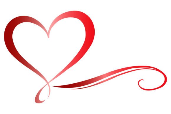 Download Red Heart SVG Flourish Swirl Line Art - Flourish Collection