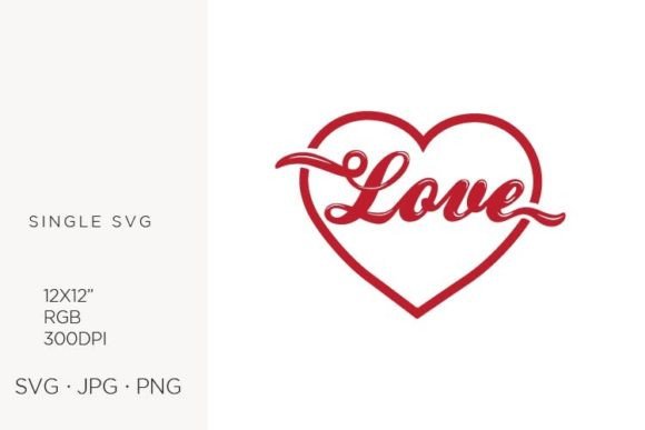 Download Typographic Word Love As a Part of Red H - Graphic Collection