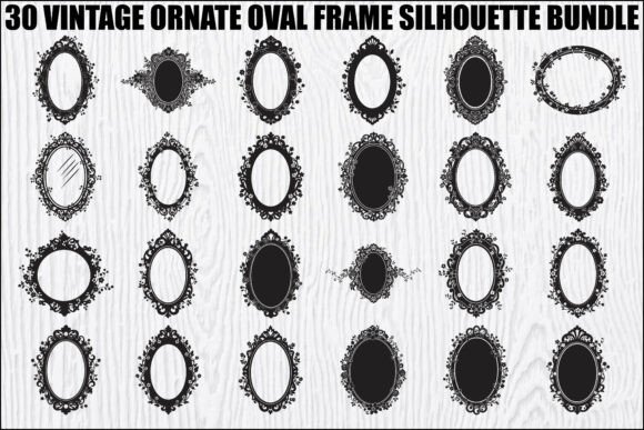 Download Vintage Ornate Oval Frame Bundle - Vintage Collection